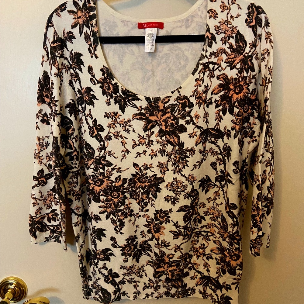Anne Klein Knit Top, Long Sleeve